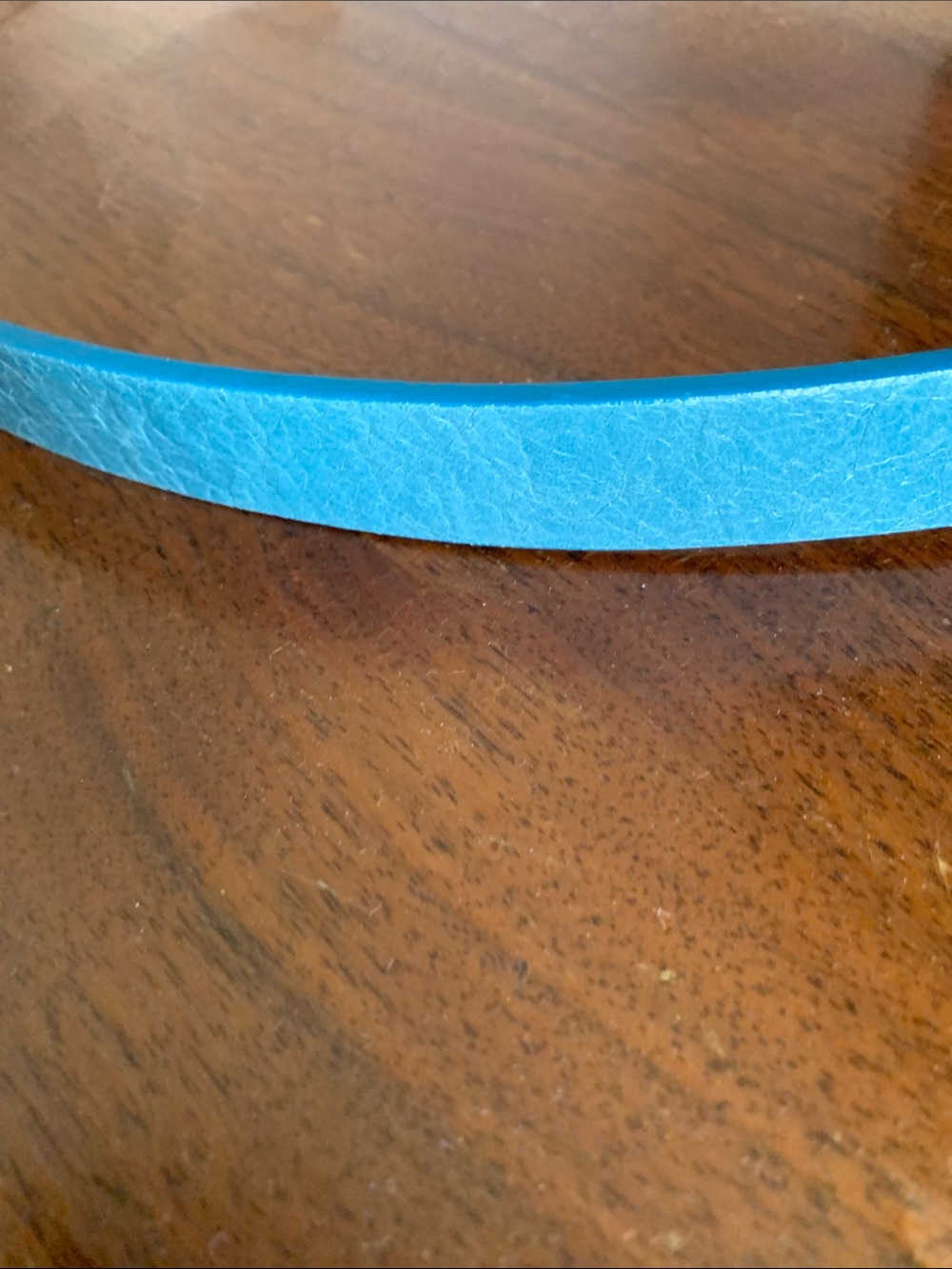 Esprit Teal Blue Leather Belt with Silver-Tone Buckle - Picture 6 of 8